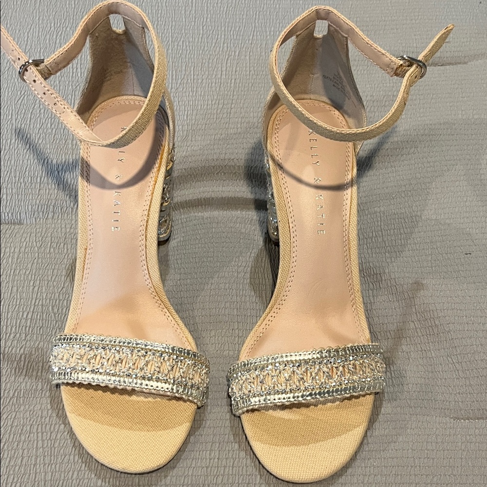 Women's Silver and Tan Sandals